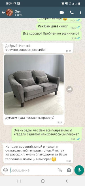 Скриншот реального отзыва RU-divan.RU №11